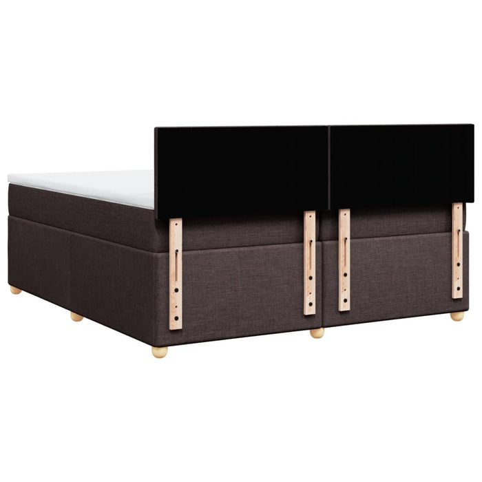Pat box spring cu saltea, maro închis, 200x200 cm, textil - WALTI WALTI