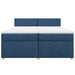 Pat box spring cu saltea, albastru, 200x200 cm, textil - WALTI WALTI