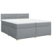 Pat box spring cu saltea, gri deschis, 200x200 cm, textil - WALTI WALTI
