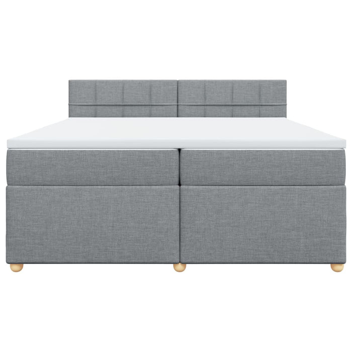 Pat box spring cu saltea, gri deschis, 200x200 cm, textil - WALTI WALTI