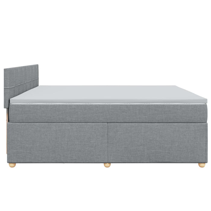 Pat box spring cu saltea, gri deschis, 200x200 cm, textil - WALTI WALTI
