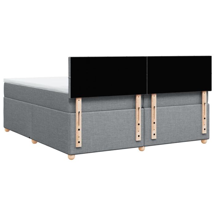 Pat box spring cu saltea, gri deschis, 200x200 cm, textil - WALTI WALTI