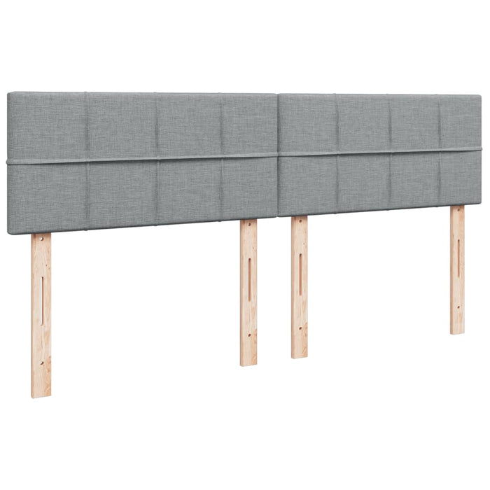 Pat box spring cu saltea, gri deschis, 200x200 cm, textil - WALTI WALTI