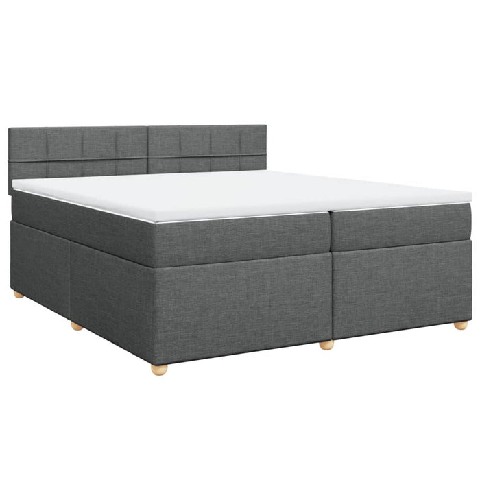 Pat box spring cu saltea, gri închis, 200x200 cm, textil - WALTI WALTI