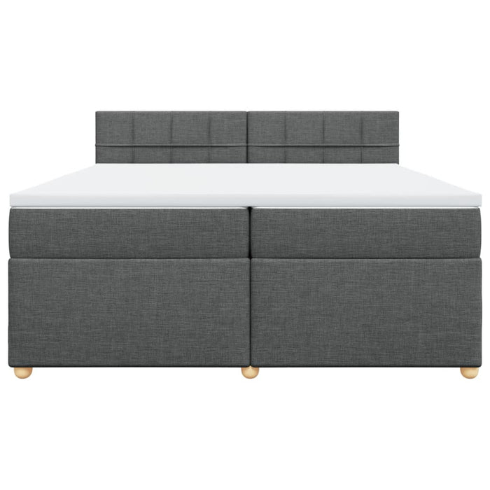 Pat box spring cu saltea, gri închis, 200x200 cm, textil - WALTI WALTI