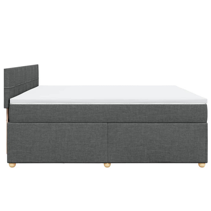 Pat box spring cu saltea, gri închis, 200x200 cm, textil - WALTI WALTI