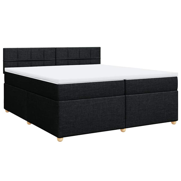 Pat box spring cu saltea, negru, 200x200 cm, textil - WALTI WALTI
