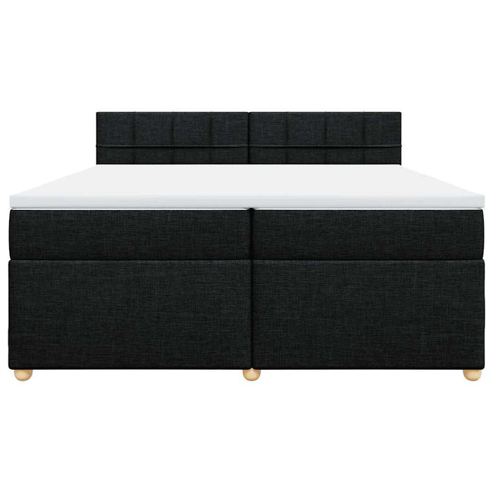 Pat box spring cu saltea, negru, 200x200 cm, textil - WALTI WALTI