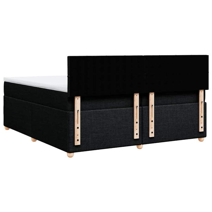 Pat box spring cu saltea, negru, 200x200 cm, textil - WALTI WALTI