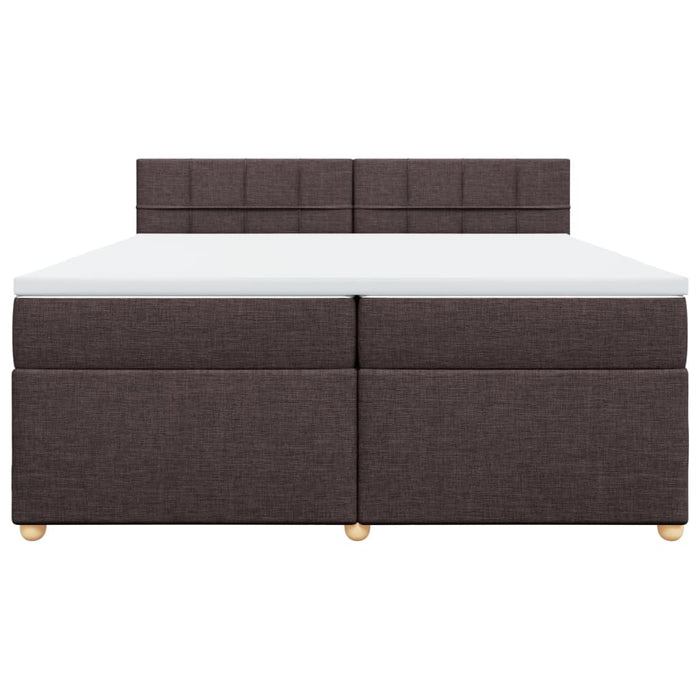 Pat box spring cu saltea, maro închis, 200x200 cm, textil - WALTI WALTI