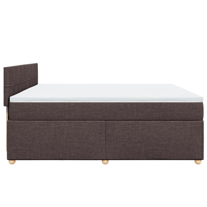 Pat box spring cu saltea, maro închis, 200x200 cm, textil - WALTI WALTI
