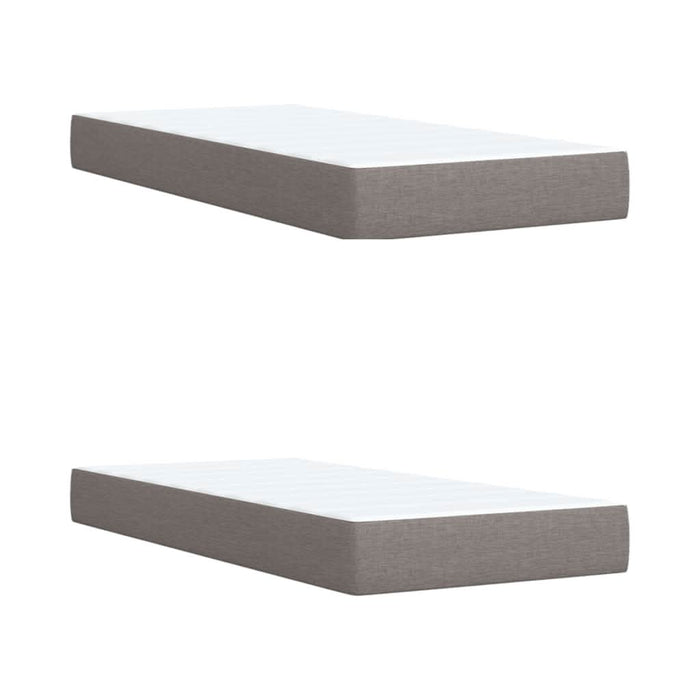 Pat box spring cu saltea, gri taupe, 200x200 cm, textil WALTI