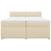 Pat box spring cu saltea, crem, 200x200 cm, textil - WALTI WALTI