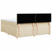 Pat box spring cu saltea, crem, 200x200 cm, textil - WALTI WALTI