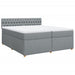 Pat box spring cu saltea, gri deschis, 200x200 cm, textil - WALTI WALTI