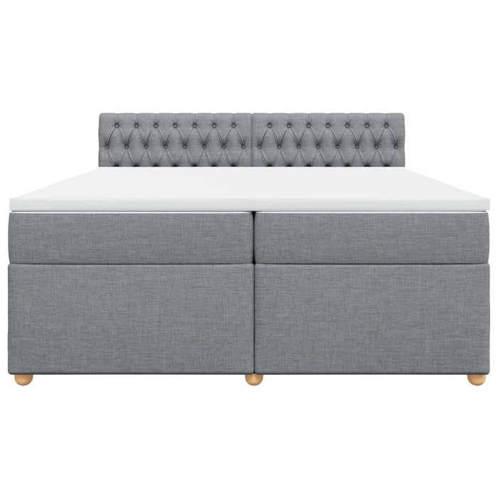 Pat box spring cu saltea, gri deschis, 200x200 cm, textil - WALTI WALTI