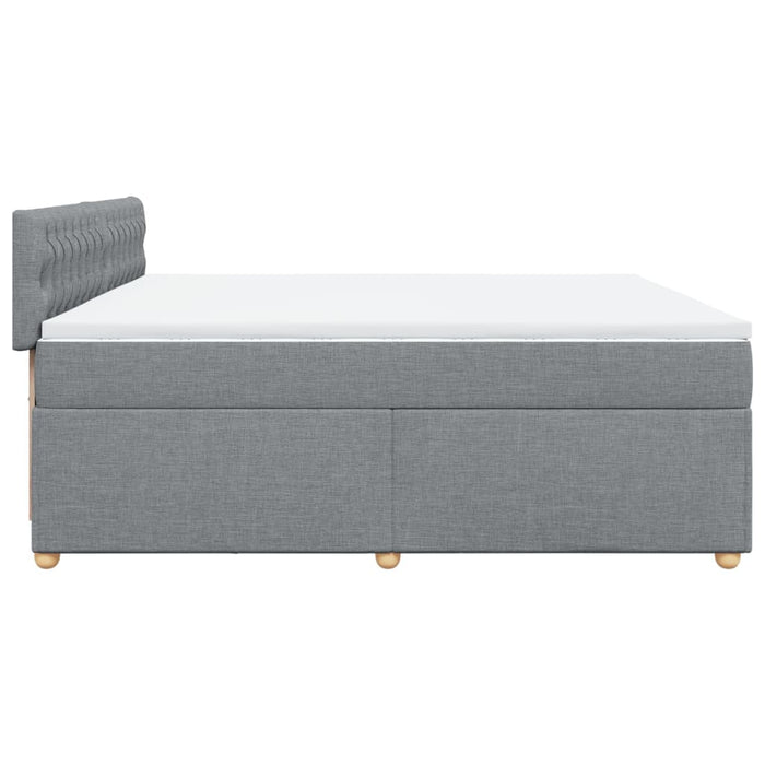 Pat box spring cu saltea, gri deschis, 200x200 cm, textil - WALTI WALTI