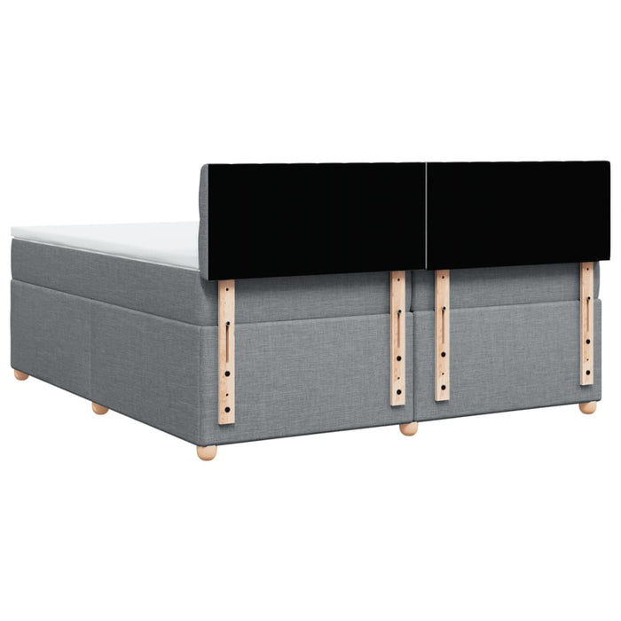 Pat box spring cu saltea, gri deschis, 200x200 cm, textil - WALTI WALTI