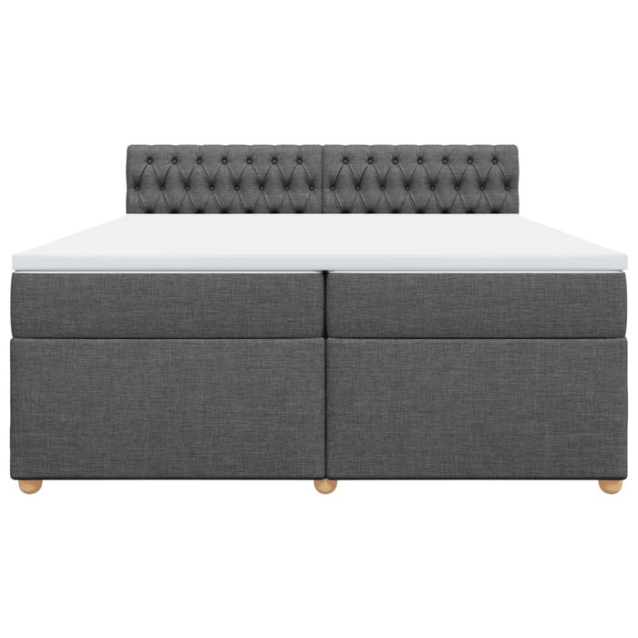 Pat box spring cu saltea, gri închis, 200x200 cm, textil - WALTI WALTI