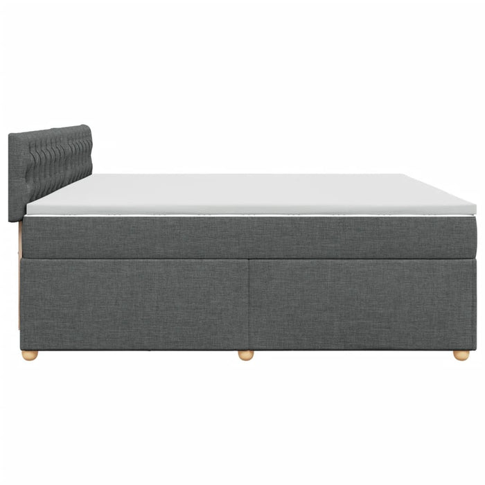 Pat box spring cu saltea, gri închis, 200x200 cm, textil - WALTI WALTI