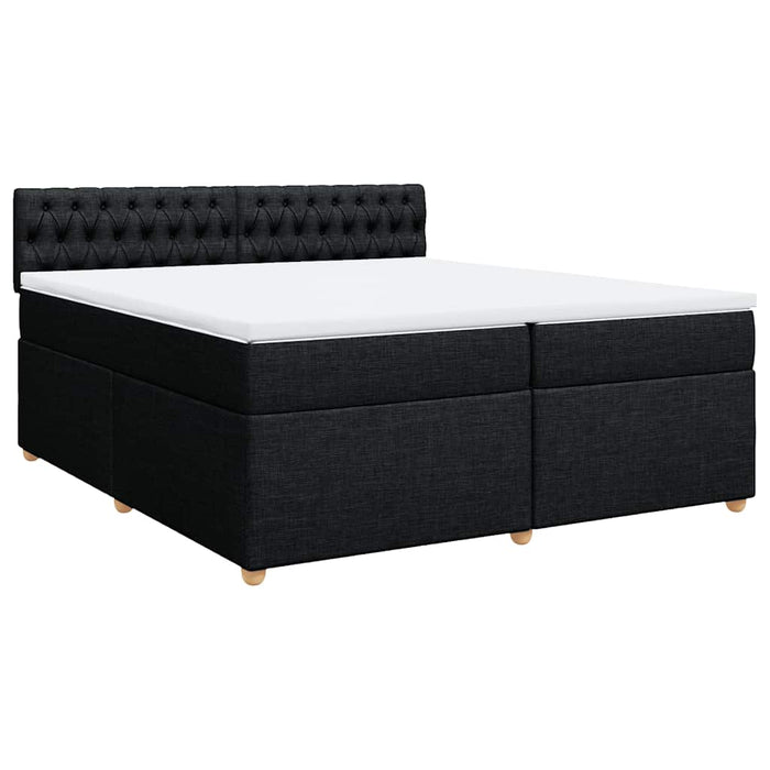 Pat box spring cu saltea, negru, 200x200 cm, textil - WALTI WALTI