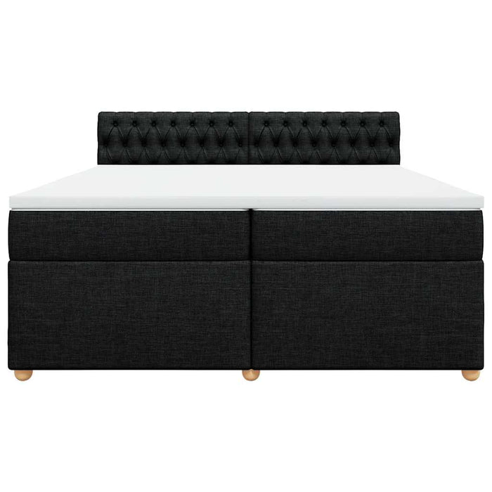 Pat box spring cu saltea, negru, 200x200 cm, textil - WALTI WALTI
