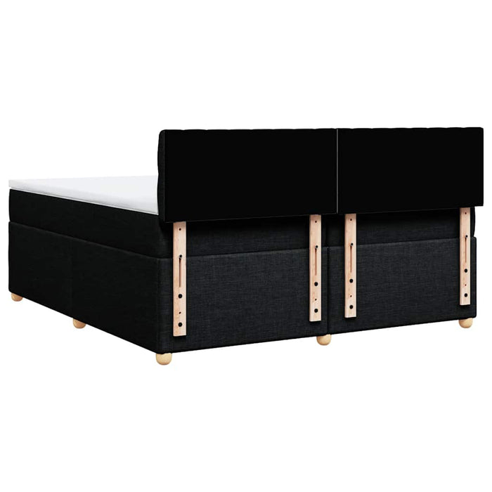 Pat box spring cu saltea, negru, 200x200 cm, textil - WALTI WALTI