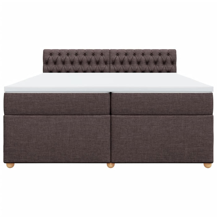 Pat box spring cu saltea, maro închis, 200x200 cm, textil - WALTI WALTI