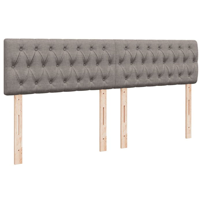 Pat box spring cu saltea, gri taupe, 200x200 cm, textil WALTI