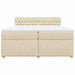 Pat box spring cu saltea, crem, 200x200 cm, textil - WALTI WALTI
