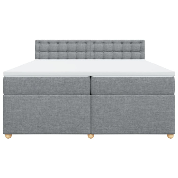 Pat box spring cu saltea, gri deschis, 200x200 cm, textil - WALTI WALTI