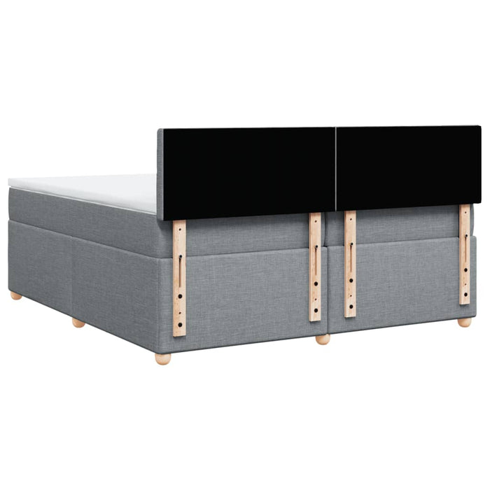 Pat box spring cu saltea, gri deschis, 200x200 cm, textil - WALTI WALTI