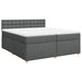 Pat box spring cu saltea, gri închis, 200x200 cm, textil - WALTI WALTI