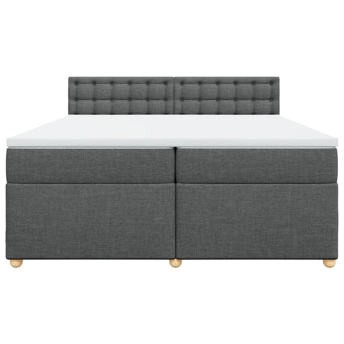 Pat box spring cu saltea, gri închis, 200x200 cm, textil - WALTI WALTI