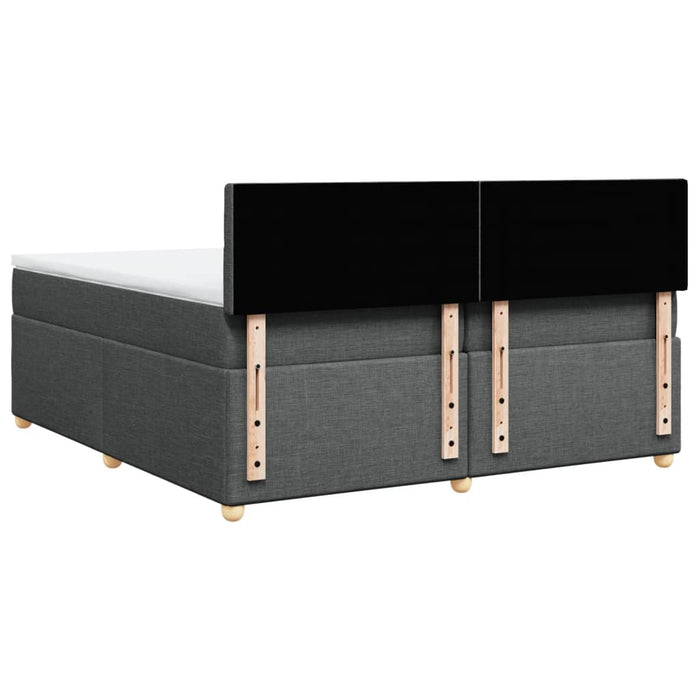 Pat box spring cu saltea, gri închis, 200x200 cm, textil - WALTI WALTI