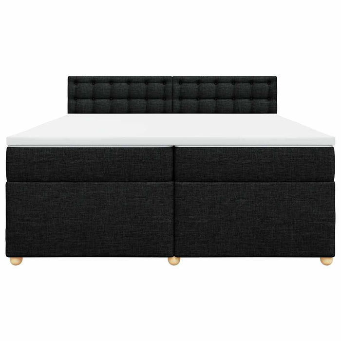 Pat box spring cu saltea, negru, 200x200 cm, textil - WALTI WALTI