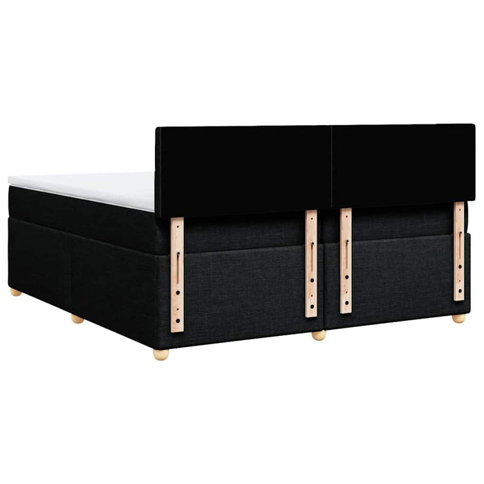 Pat box spring cu saltea, negru, 200x200 cm, textil - WALTI WALTI