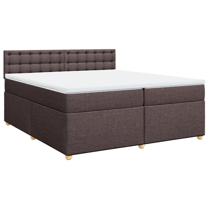 Pat box spring cu saltea, maro închis, 200x200 cm, textil - WALTI WALTI