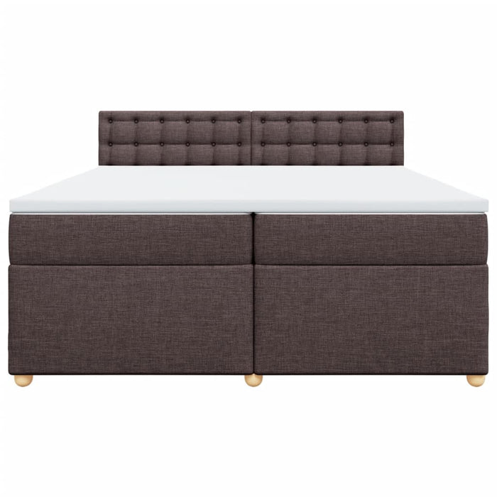 Pat box spring cu saltea, maro închis, 200x200 cm, textil - WALTI WALTI