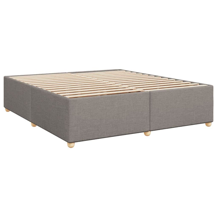 Pat box spring cu saltea, gri taupe, 200x200 cm, textil WALTI