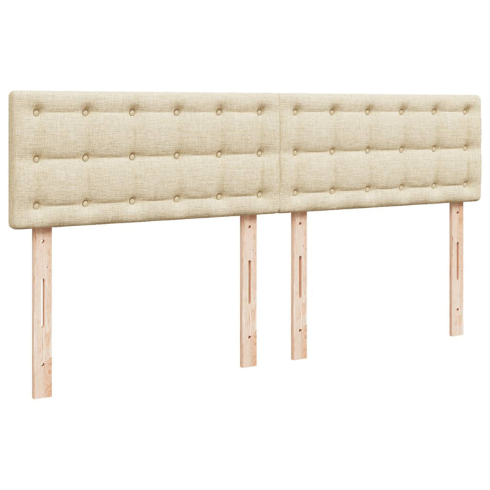 Pat box spring cu saltea, crem, 200x200 cm, textil WALTI