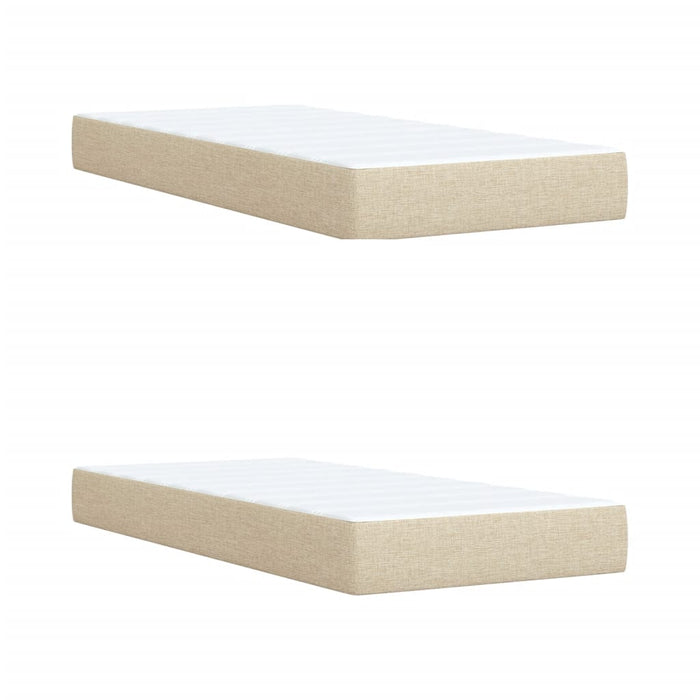 Pat box spring cu saltea, crem, 200x200 cm, textil WALTI