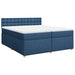 Pat box spring cu saltea, albastru, 200x200 cm, textil - WALTI WALTI