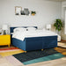 Pat box spring cu saltea, albastru, 200x200 cm, textil - WALTI WALTI