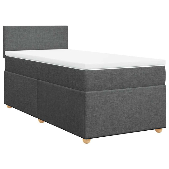 Pat cu arcuri cu saltea, gri închis, de o persoană, textil - WALTI WALTI