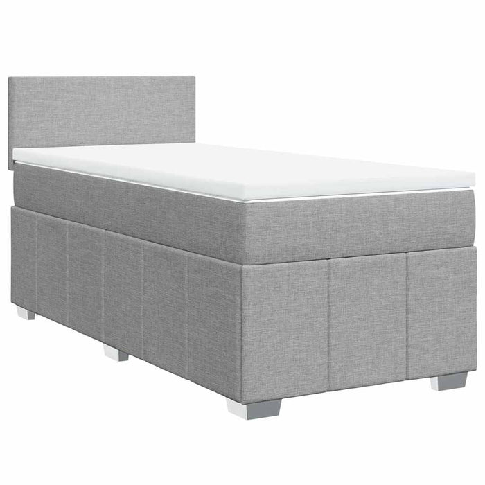 Pat continental cu saltea, gri deschis, 80x200 cm, textil - WALTI WALTI