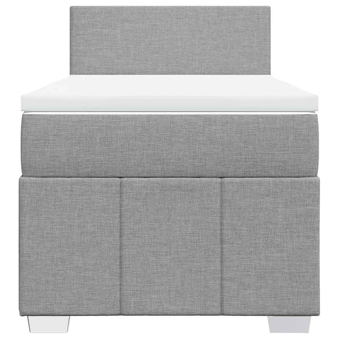 Pat continental cu saltea, gri deschis, 80x200 cm, textil - WALTI WALTI