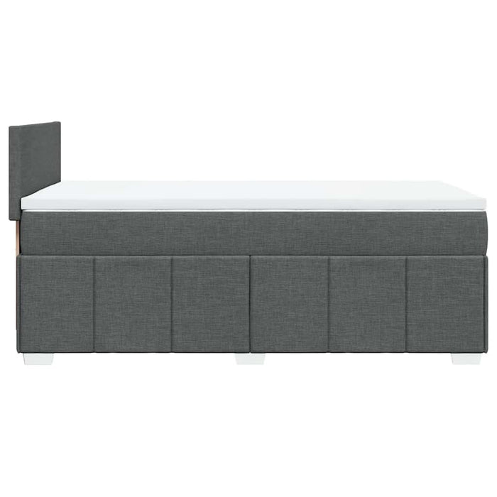Pat box spring cu saltea, gri închis, 80x200 cm, textil WALTI