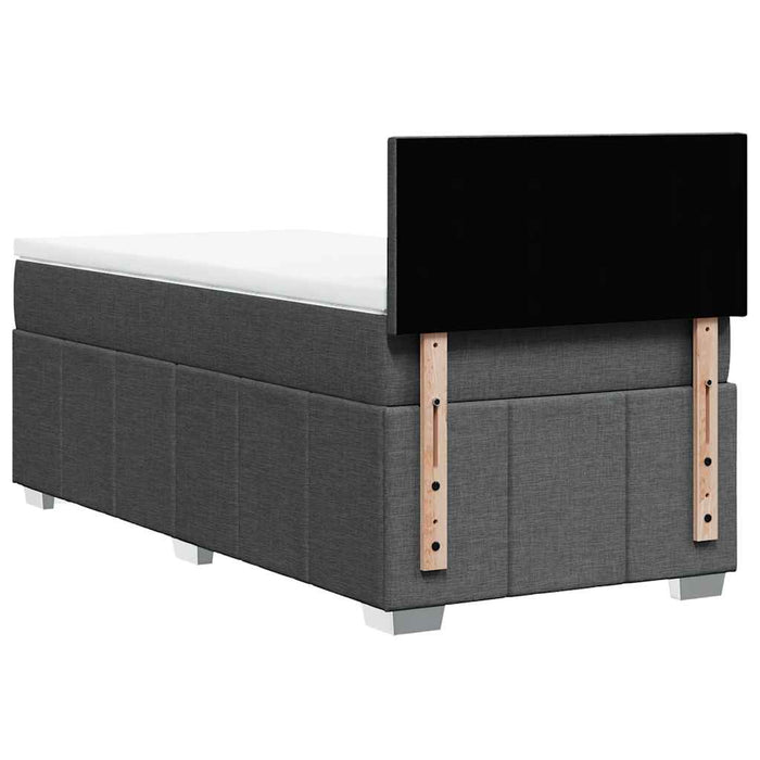 Pat box spring cu saltea, gri închis, 80x200 cm, textil WALTI