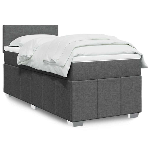 Pat box spring cu saltea, gri închis, 80x200 cm, textil - WALTI WALTI
